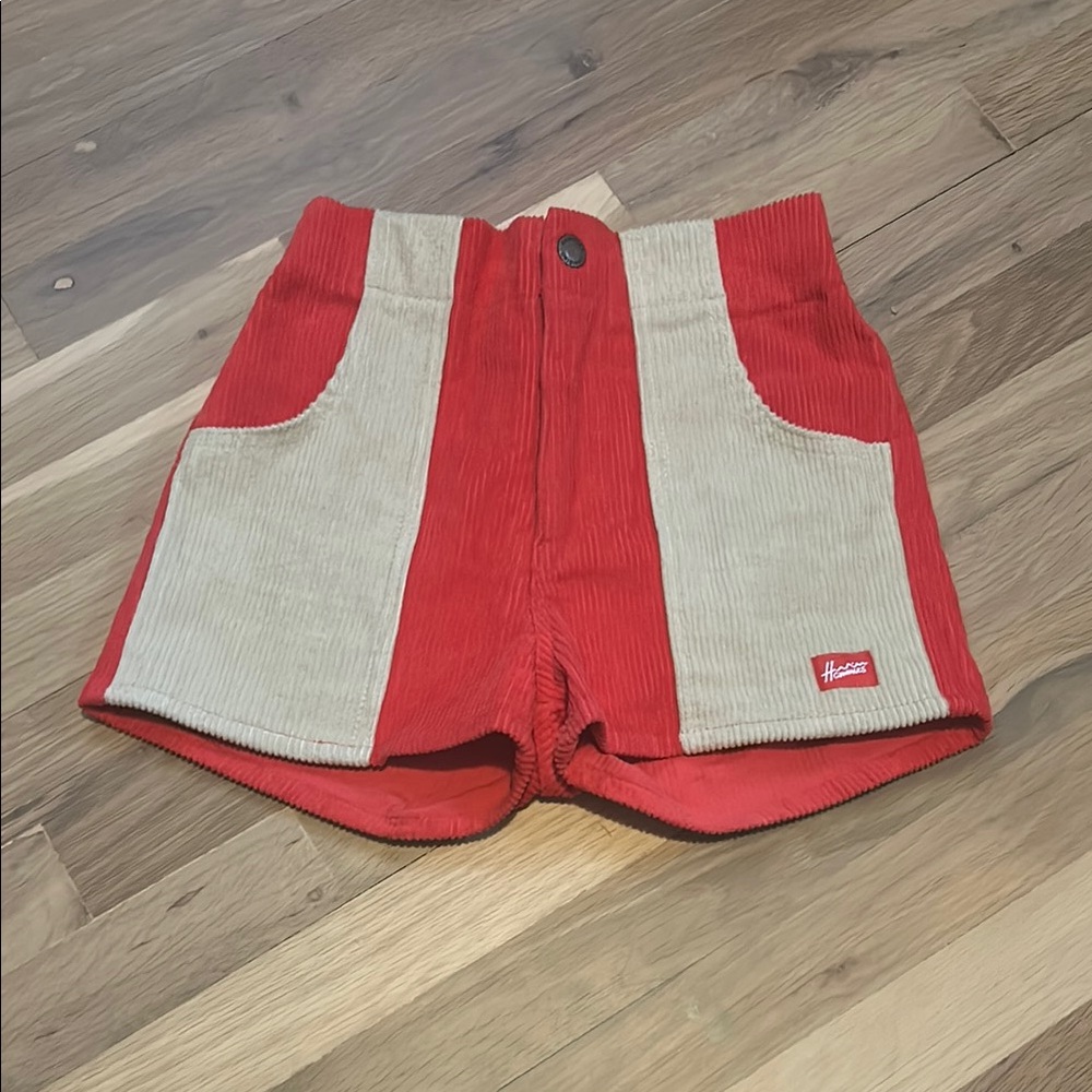 Hammies Red and Cream Corduroy Shorts